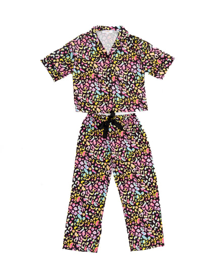 Kids Bright Animal Short Sleeve Pant Set