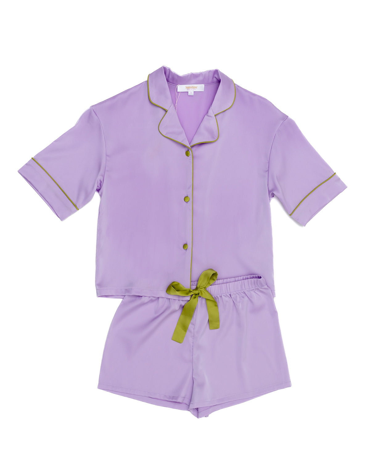 Kids Lavender Silky Short Set