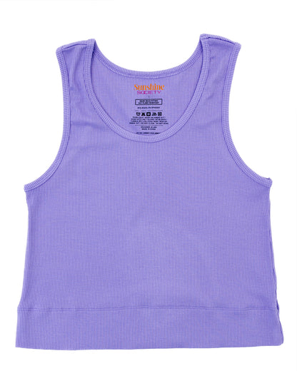 Kids Sunshine Classic Ribbed Tank, Purple