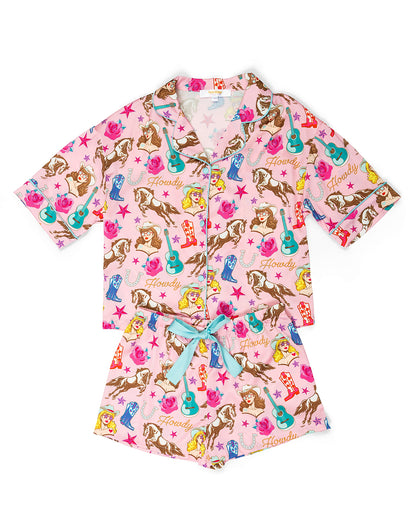 Kids Cowgirl Candy Silky Short Set