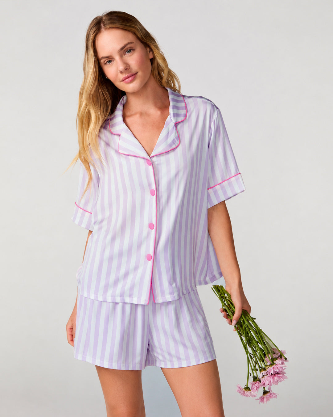 Lavender Luxe Silky Short Set