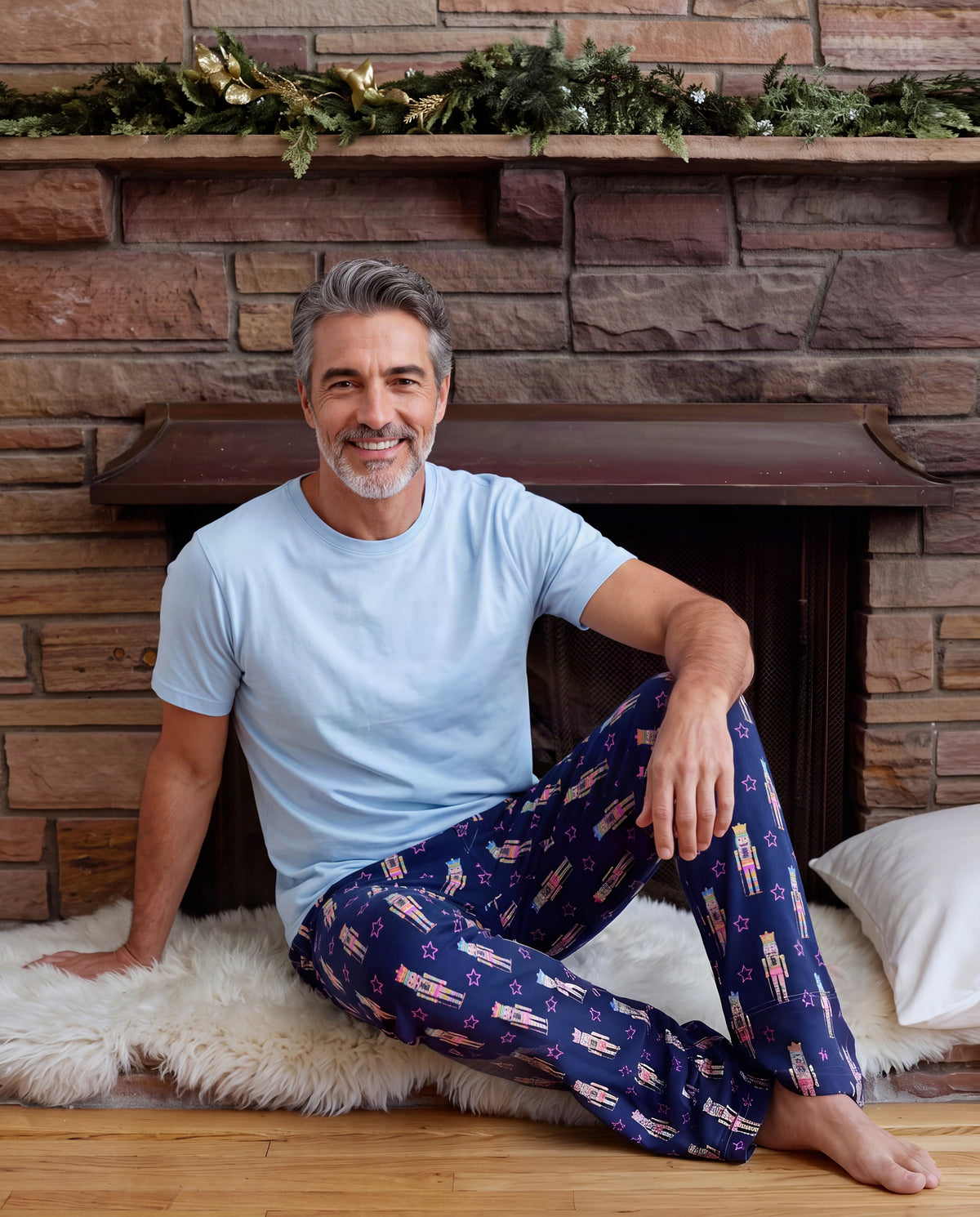 Mens Nutcracker Pant Set, Blue