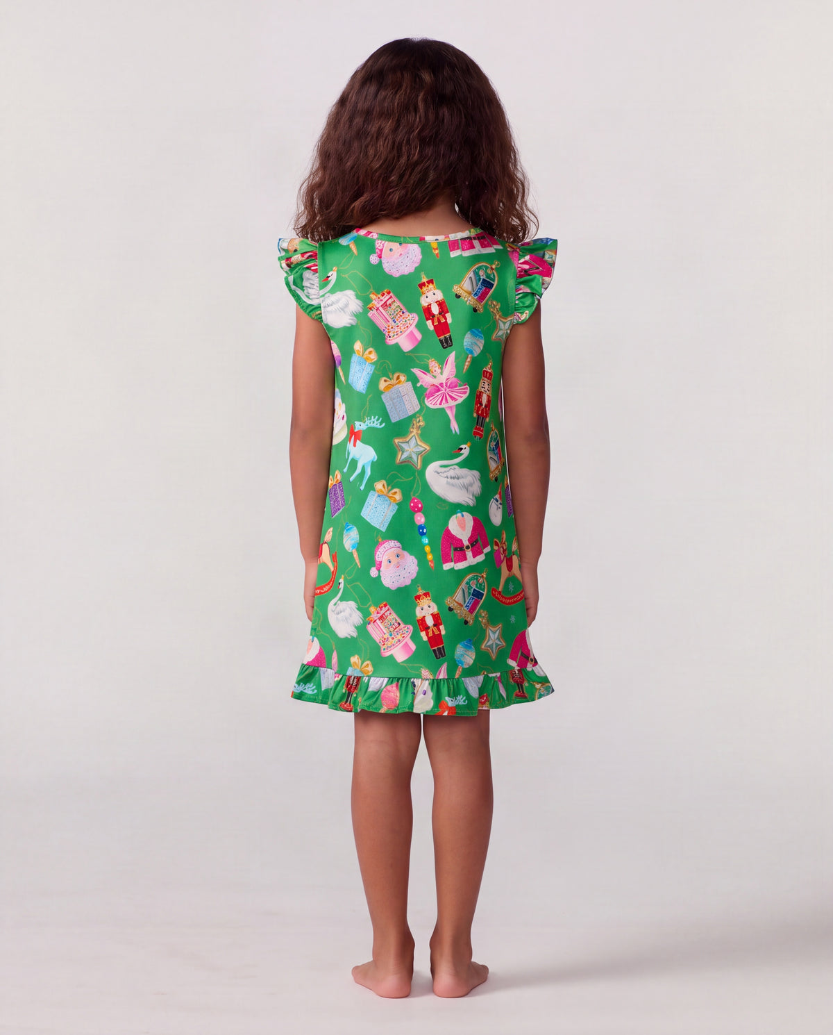 Kids Holiday Baubles Silky Dress