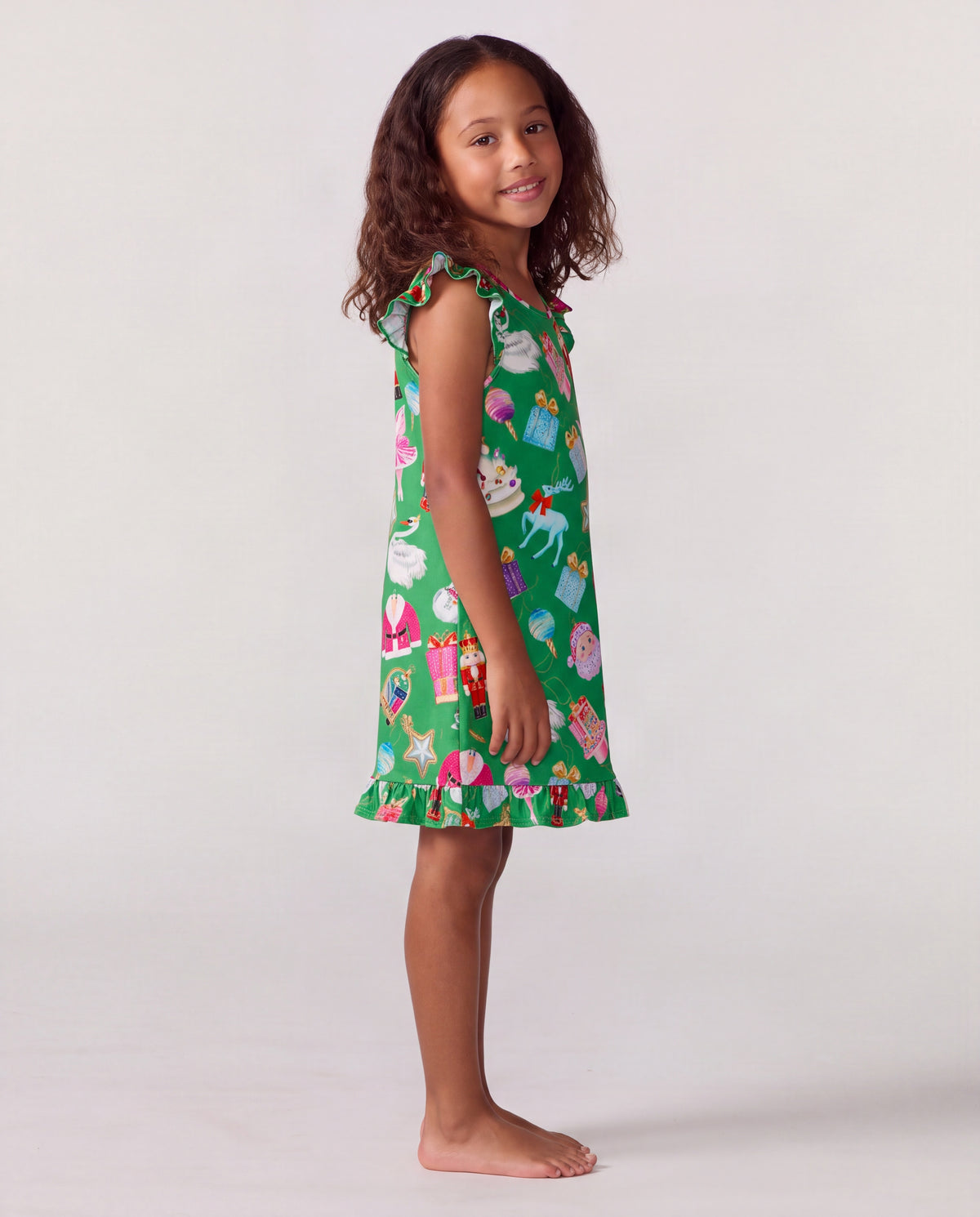 Kids Holiday Baubles Silky Dress