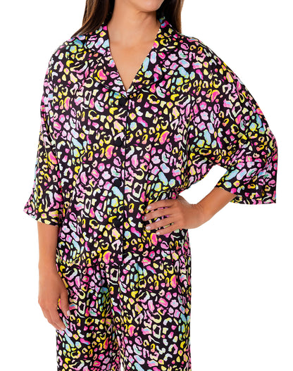 Bright Animal Silky 3/4 Shirt Pant Set