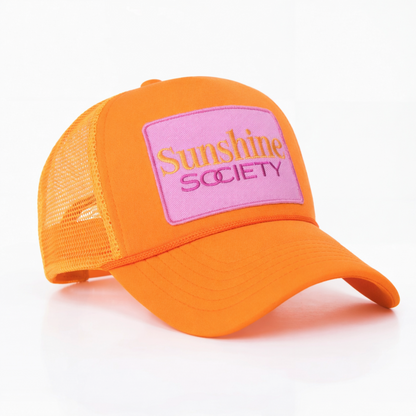 Sunshine Society Trucker Hat, Orange