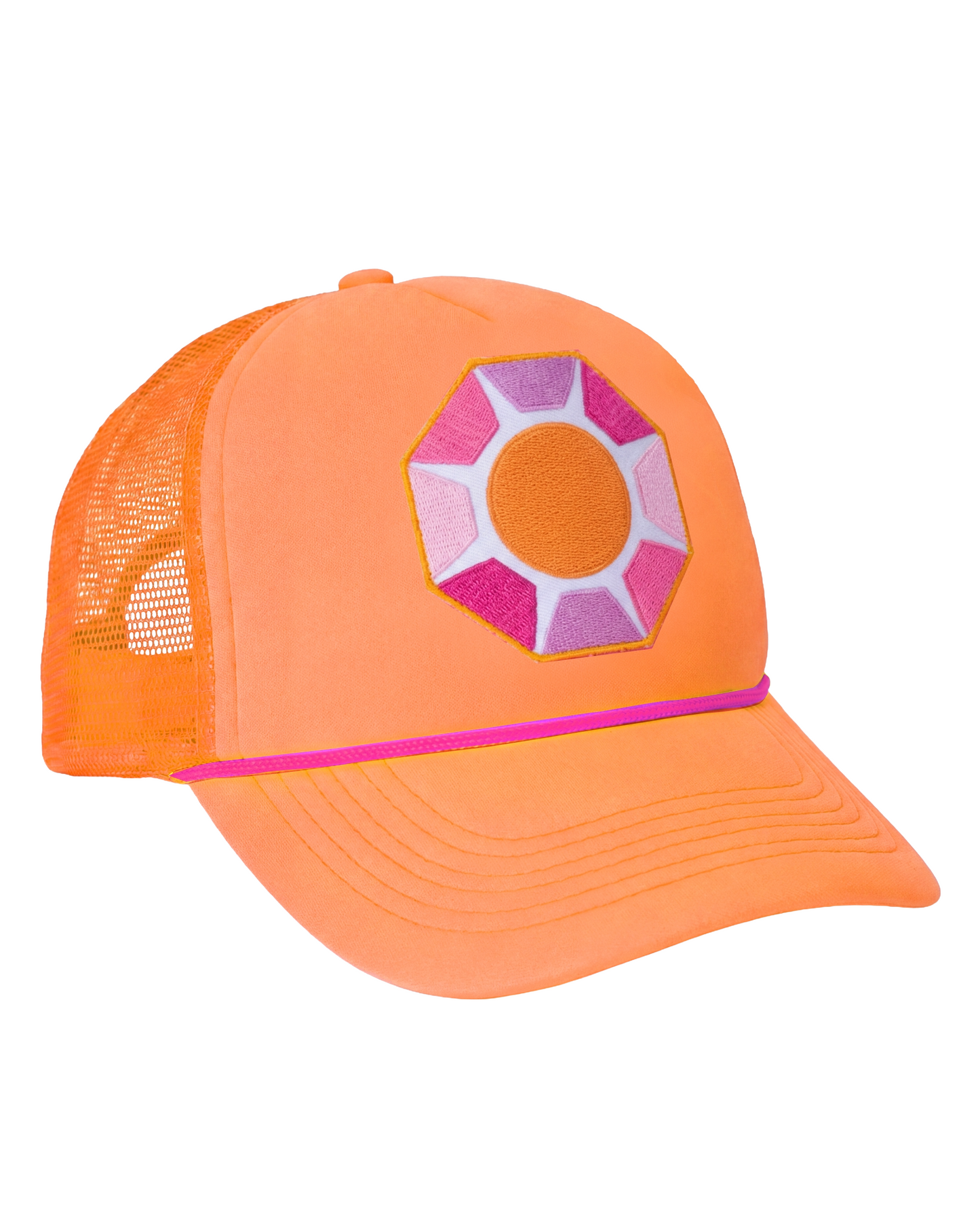 Solitaire Sun Trucker Hat, Orange