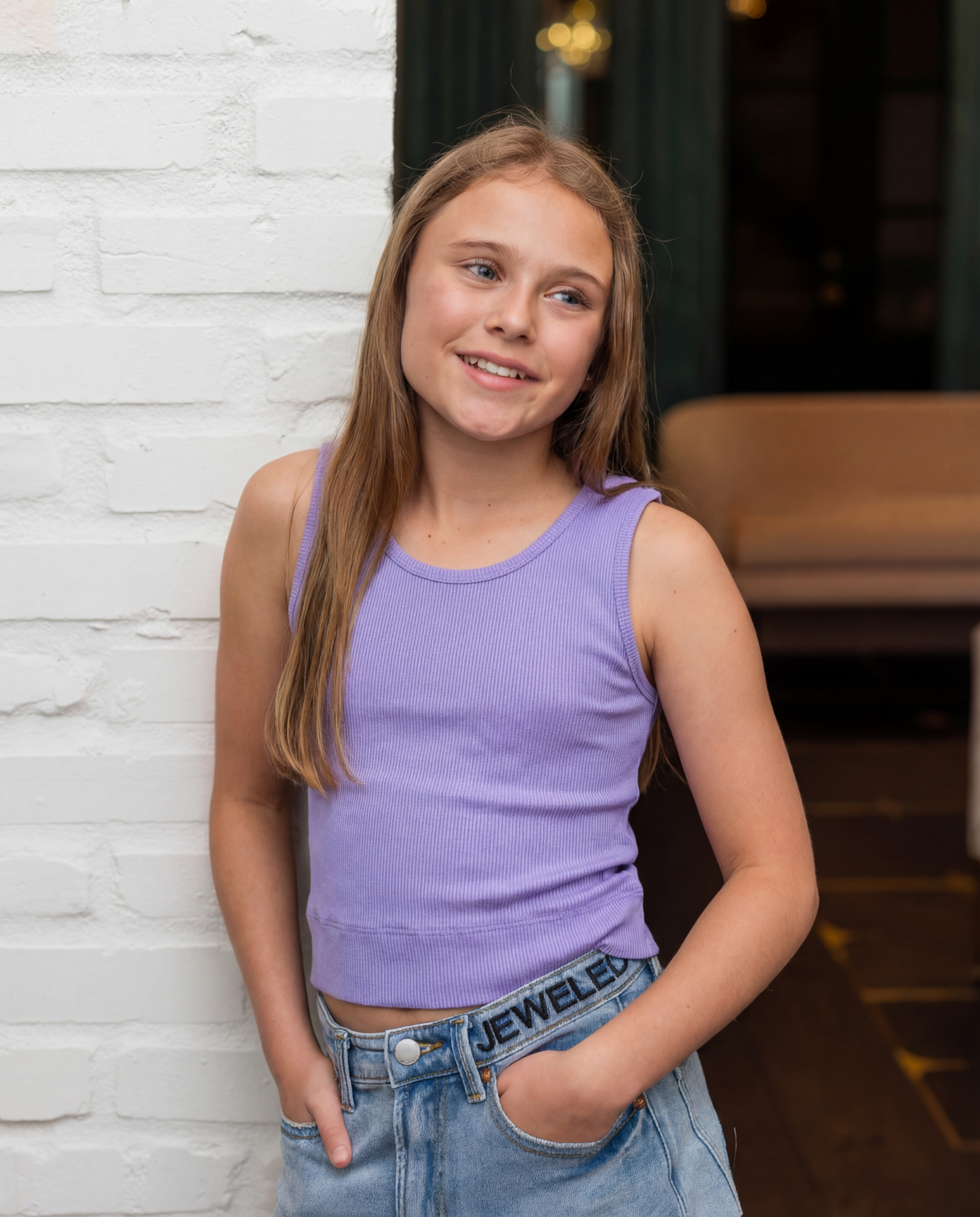 Kids Sunshine Classic Ribbed Tank, Purple