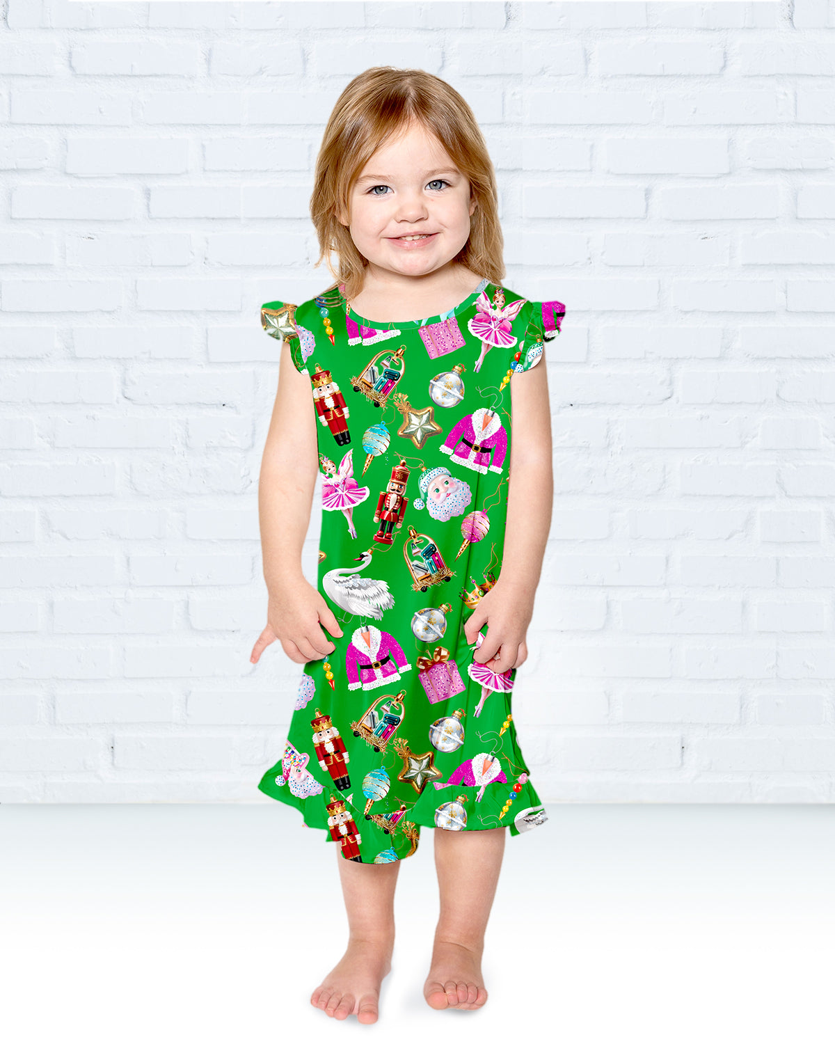 Kids Silky Holiday Baubles Silky Dress