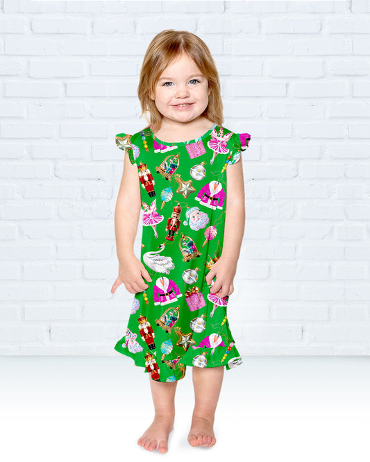 Kids Silky Holiday Baubles Silky Dress