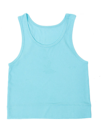 Kids Sunshine Classic Ribbed Tank, Turquoise