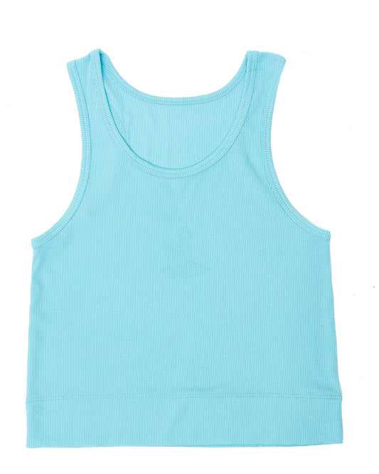Kids Sunshine Classic Ribbed Tank, Turquoise