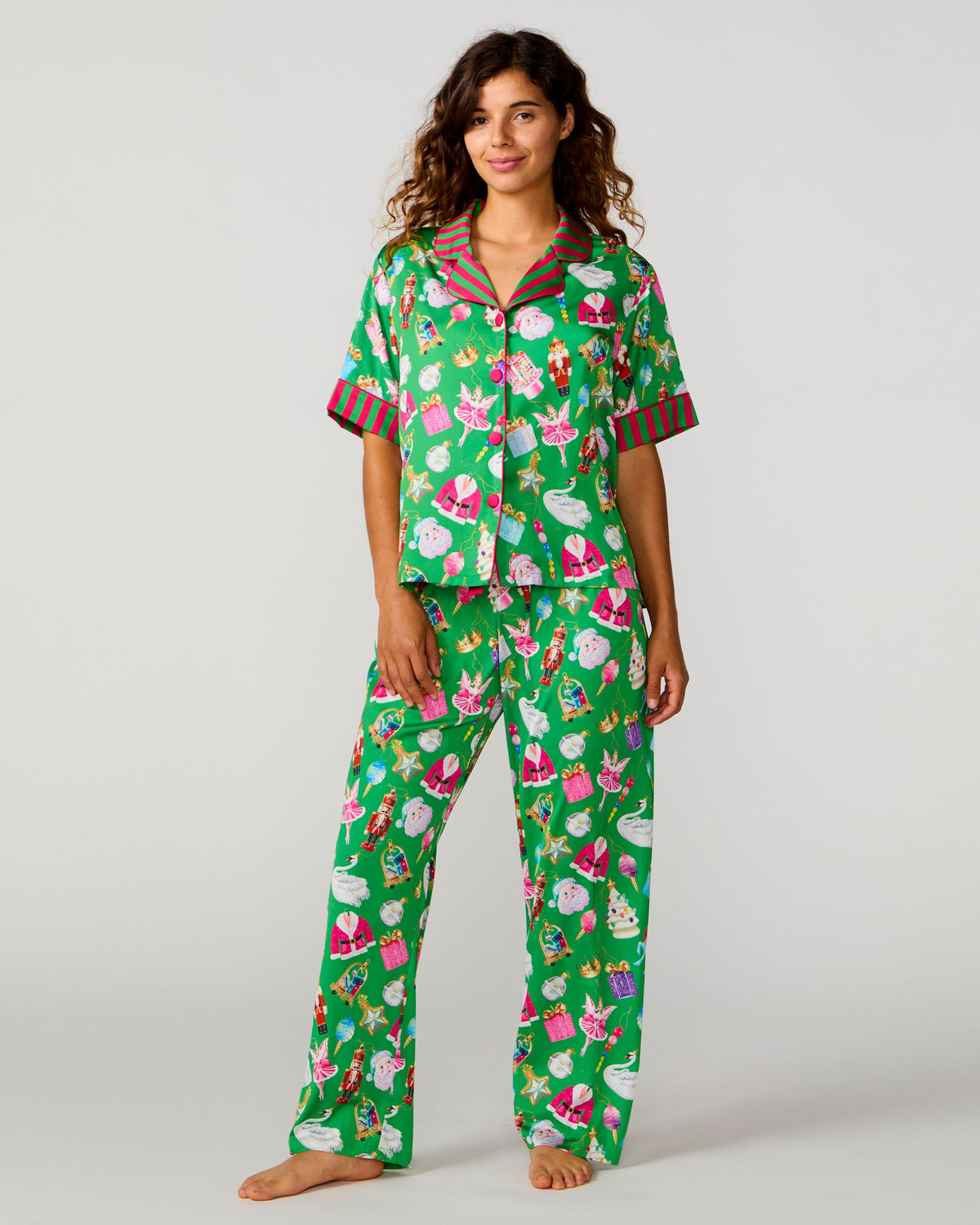 Holiday Baubles Silky Pant Set