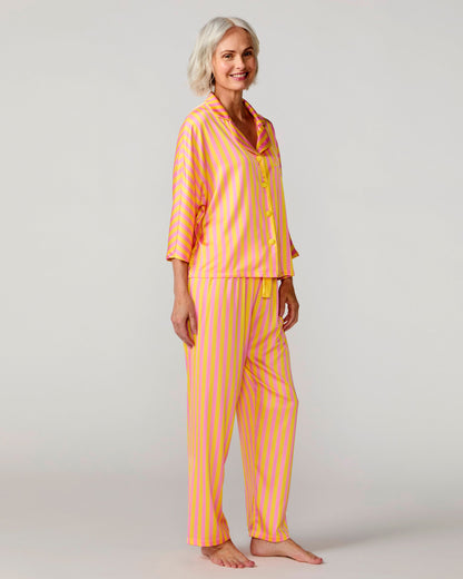 Sunshine Club Silky 3/4 Sleeve Pant Set