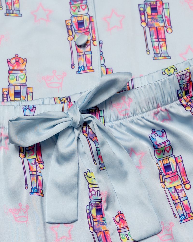 Kids Nutcracker Silky Short Set, Blue