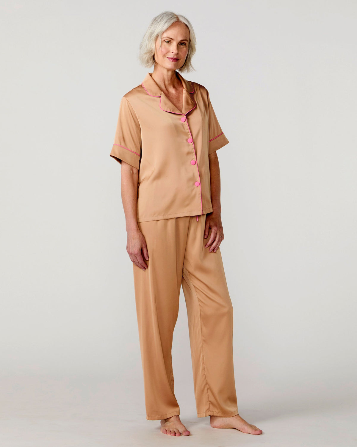 Nude Silky Pant Set