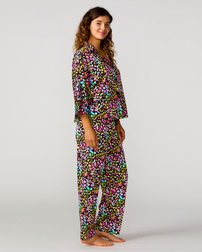 Bright Animal Silky 3/4 Shirt Pant Set