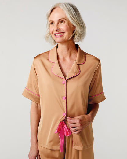 Nude Silky Pant Set