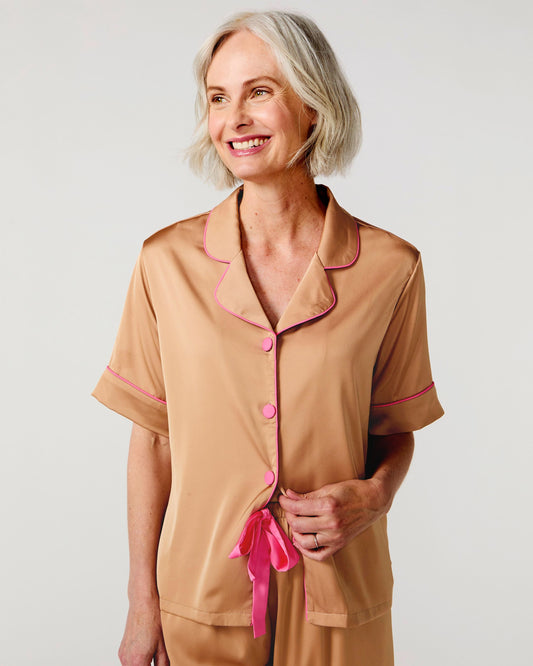 Nude Silky Pant Set