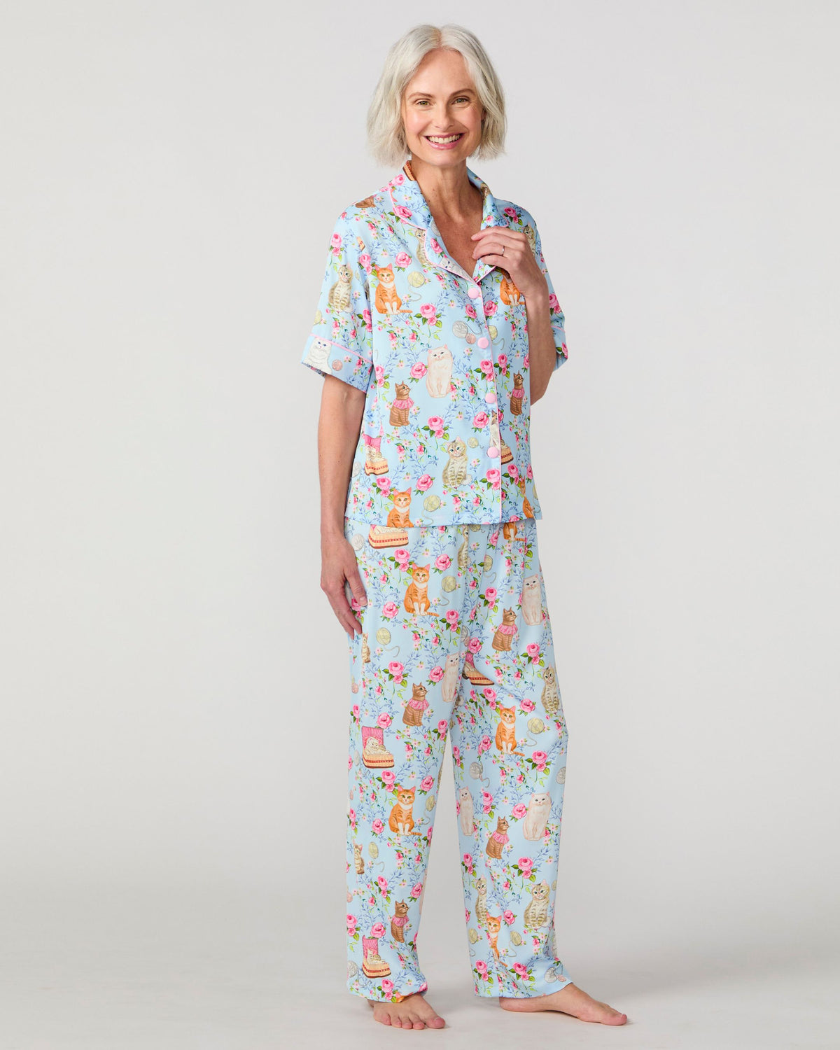 House Cats Silky Pant Set