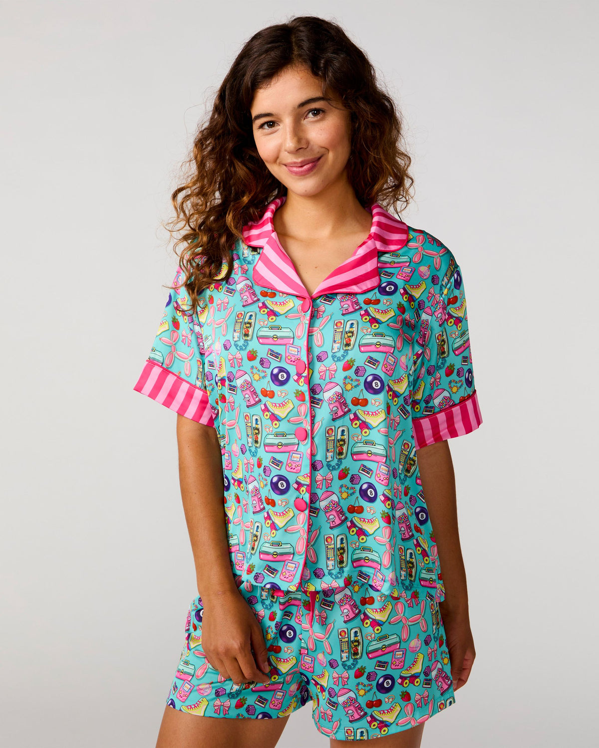 90's Girl Silky Short Set