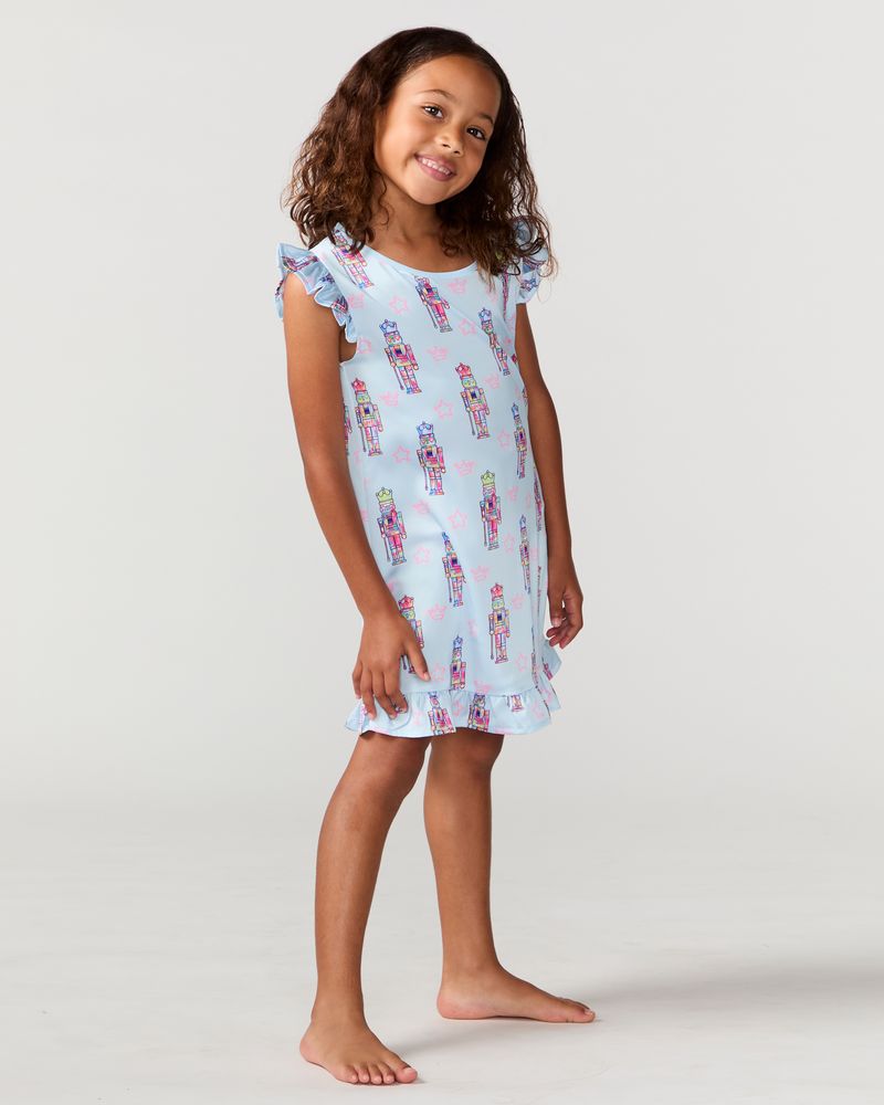 Kids Graffiti Nutcracker Silky Dress, Blue