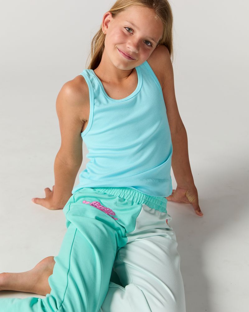 Kids Sunshine Classic Ribbed Tank, Turquoise