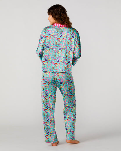 90's Girl Silky 3/4 Sleeve Pant Set