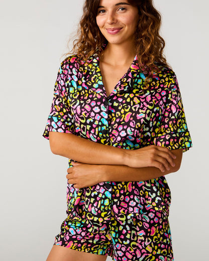 Bright Animal Silky Short Set