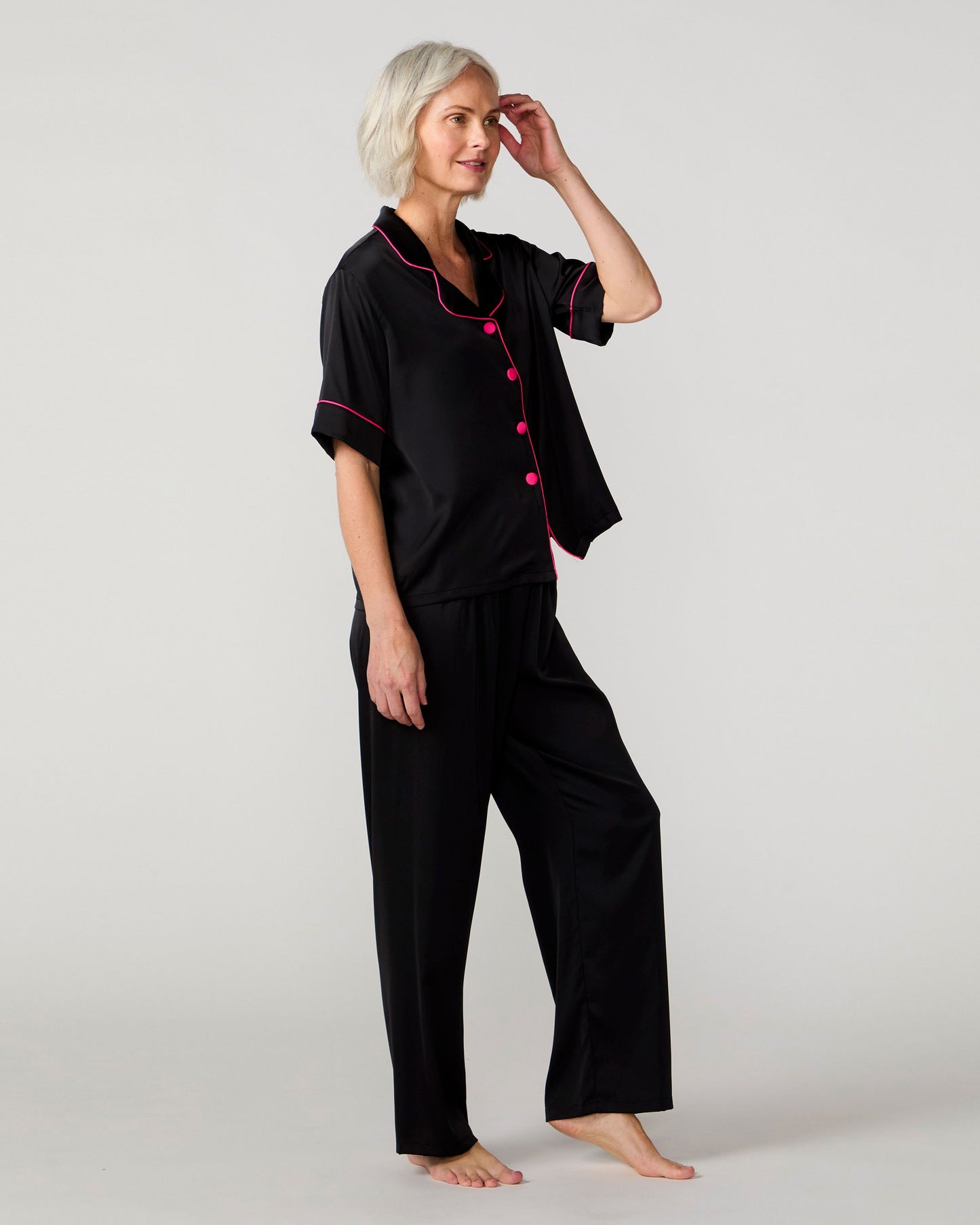 Black Silky Pant Set