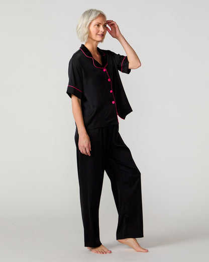 Black Silky Pant Set