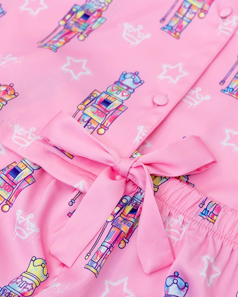 Kids Nutcracker Silky Short Set, Pink