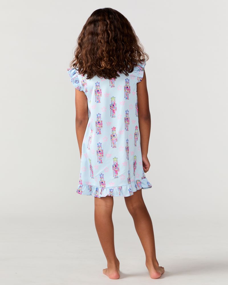 Kids Graffiti Nutcracker Silky Dress, Blue