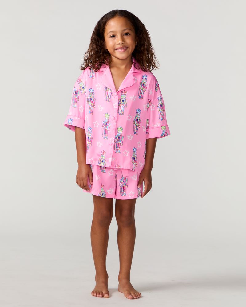 Kids Nutcracker Silky Short Set, Pink
