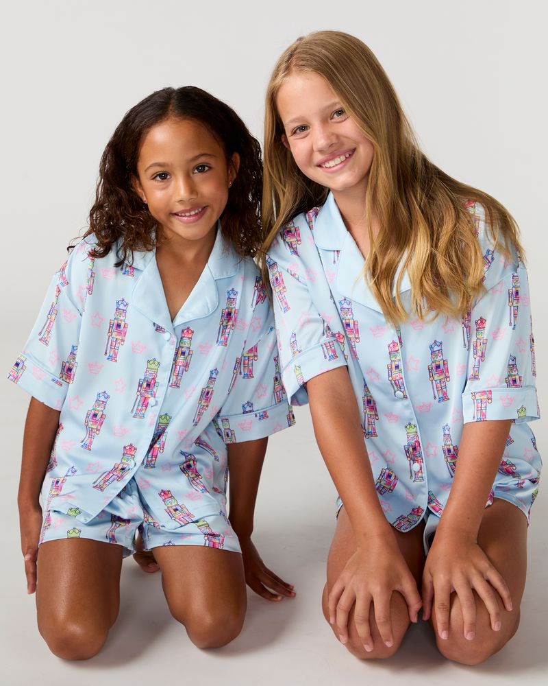 Kids Nutcracker Silky Short Set, Blue