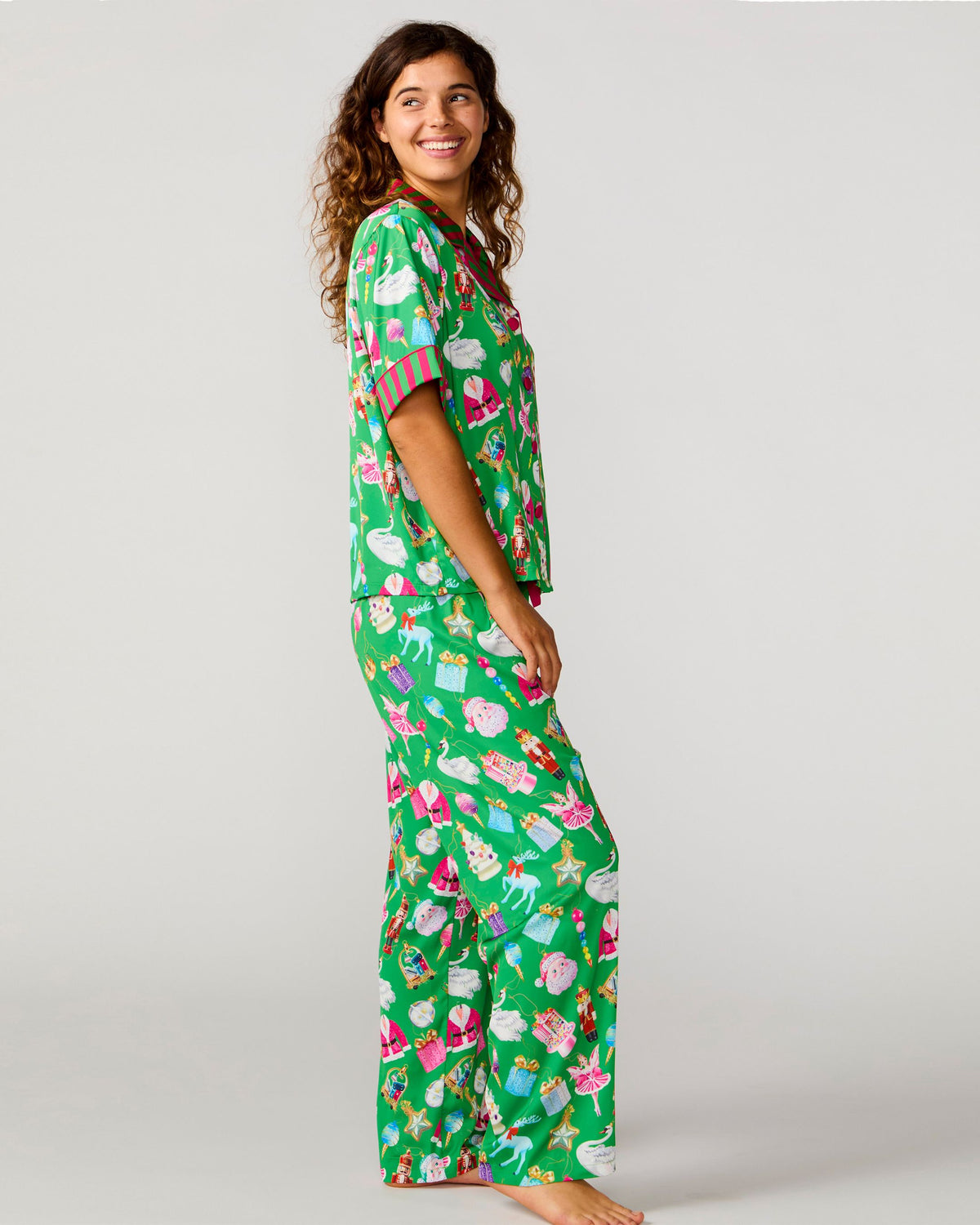 Holiday Baubles Silky Pant Set