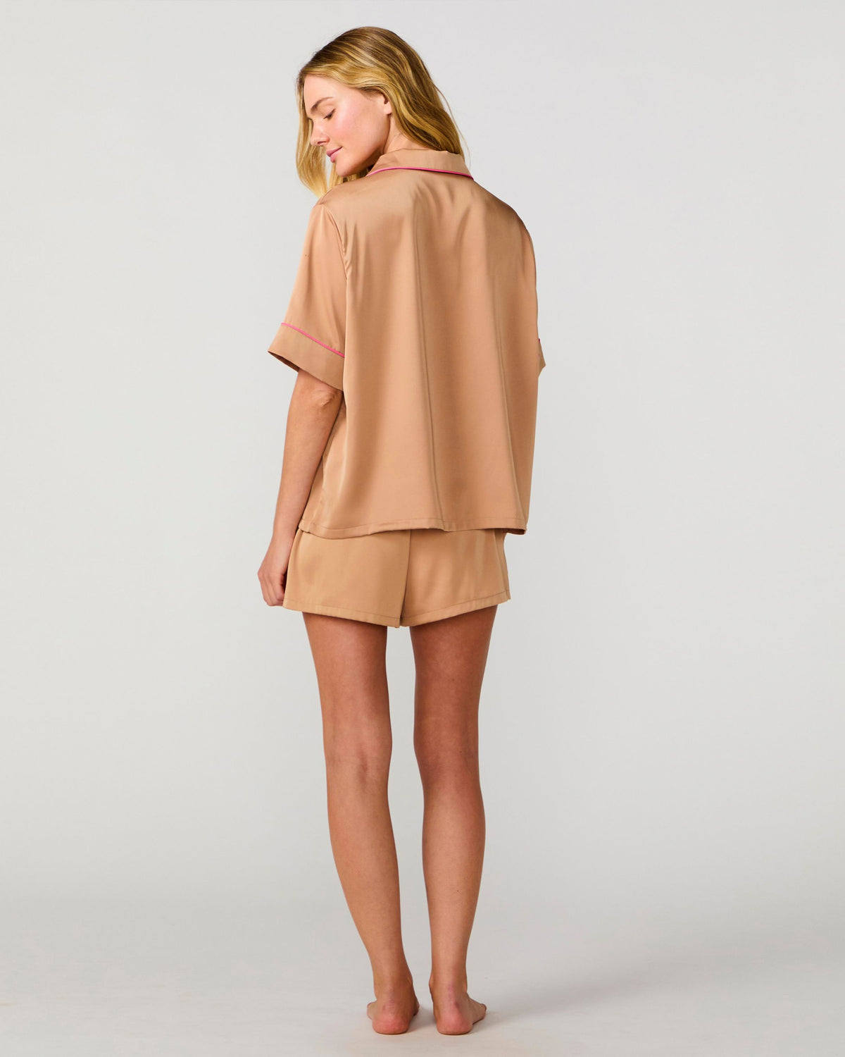 Nude Silky Short Set