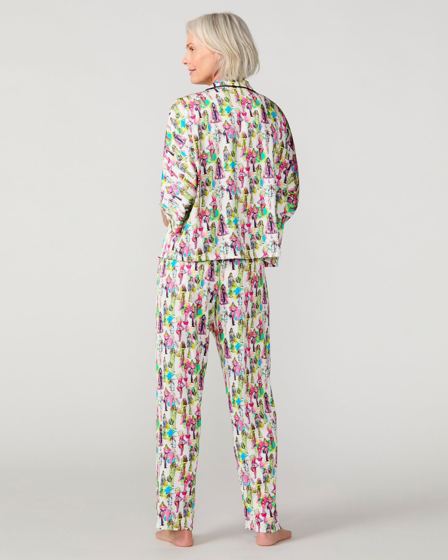 Fashionista Silky 3/4 Shirt Pant Set