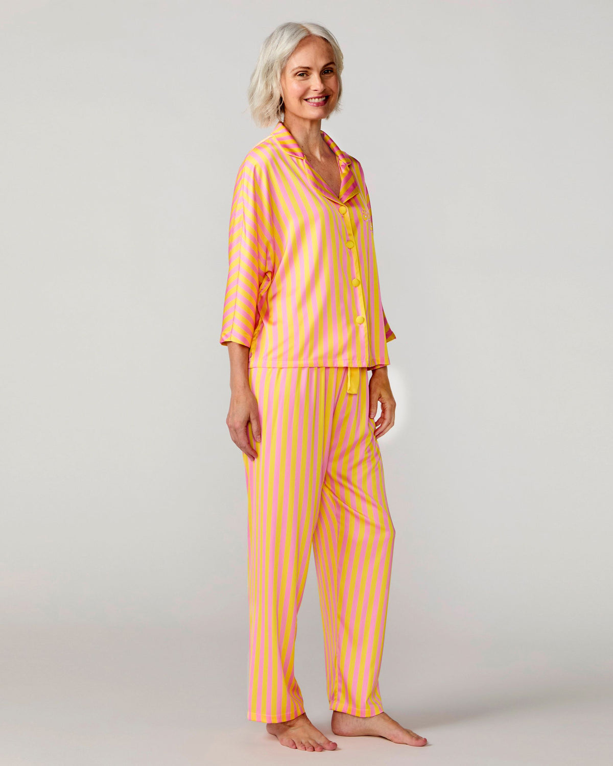 Sunshine Club Silky 3/4 Sleeve Pant Set