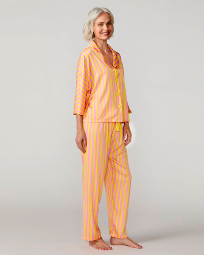 Sunshine Club Silky 3/4 Sleeve Pant Set