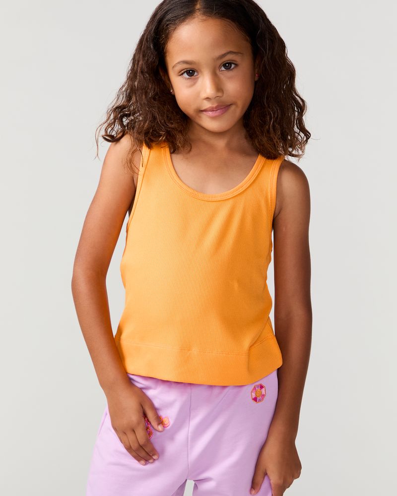 Kids Sunshine Classic Ribbed Tank, Orange