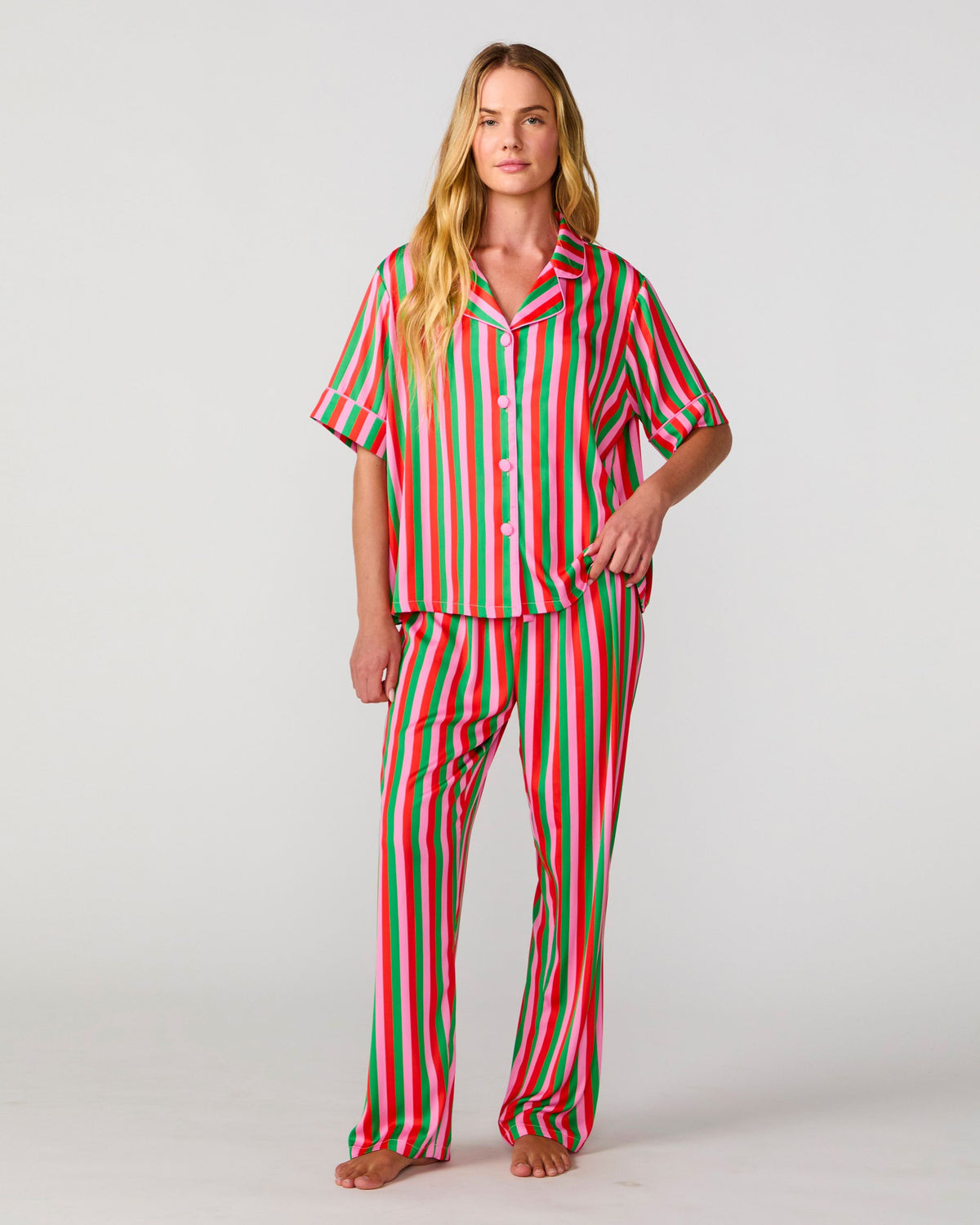Candy Christmas Silky Pant Set