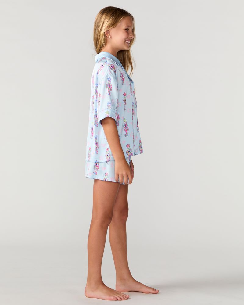 Kids Nutcracker Silky Short Set, Blue