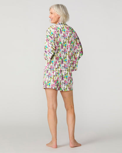 Fashionista Silky 3/4 Shirt Set