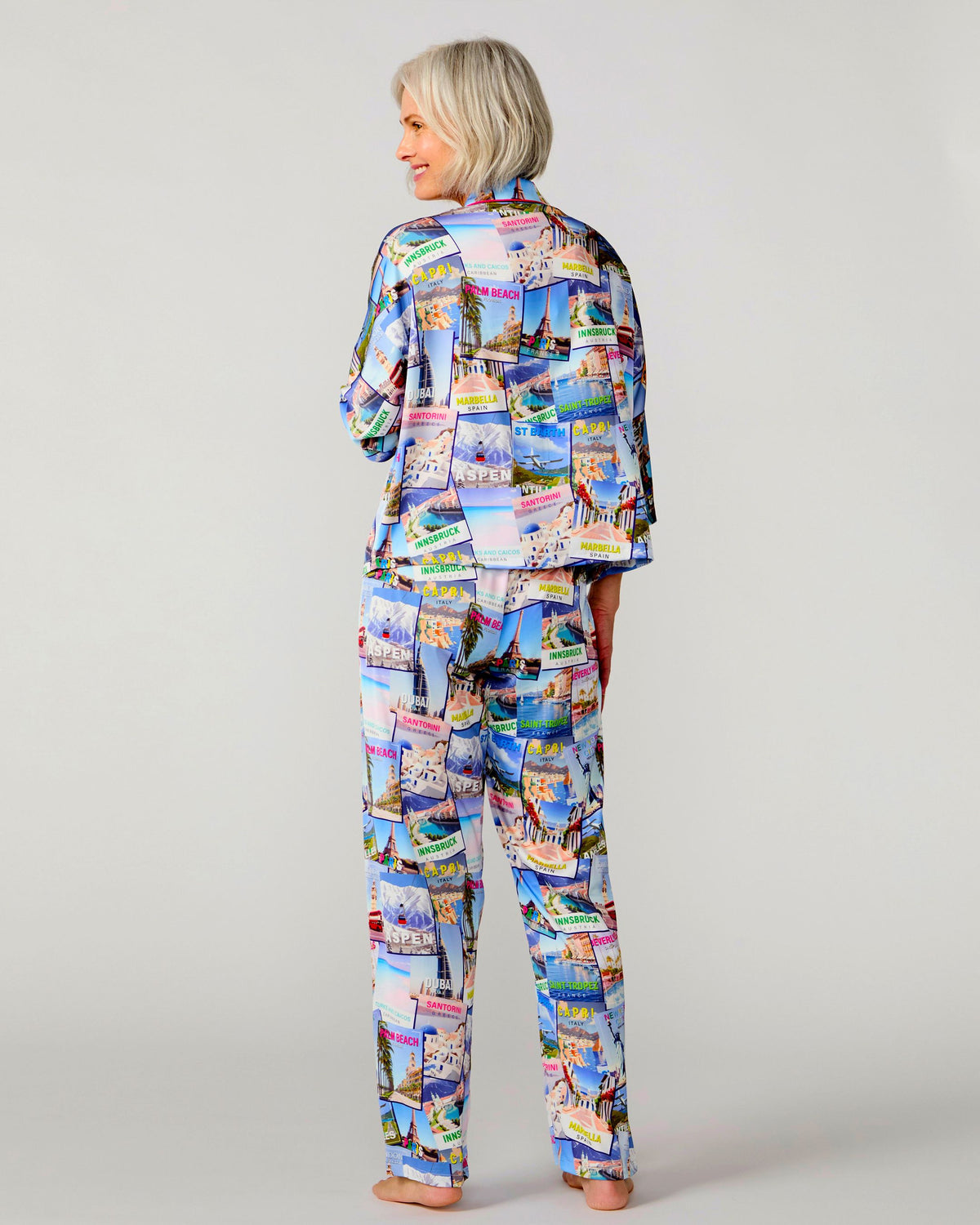 World Traveler Silky 3/4 Sleeve Pant Set