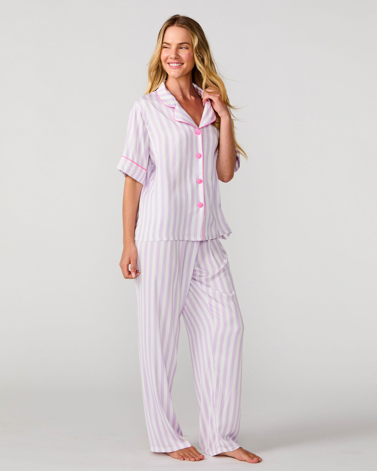 Lavender Luxe Silky Pant Set