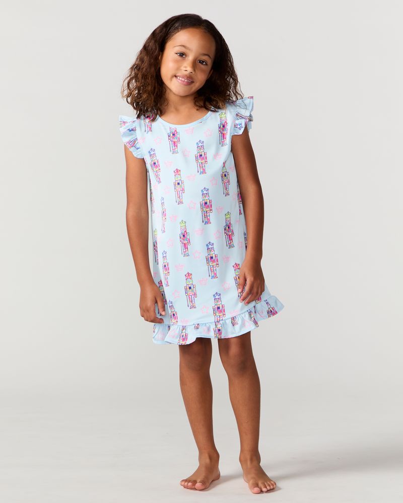 Kids Graffiti Nutcracker Silky Dress, Blue