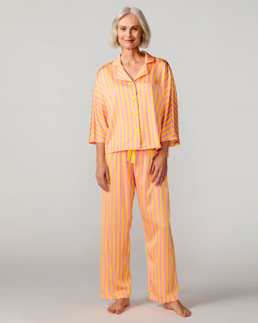 Sunshine Club Silky 3/4 Sleeve Pant Set