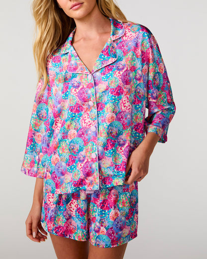 Disco Queen Silky 3/4 Shirt Set