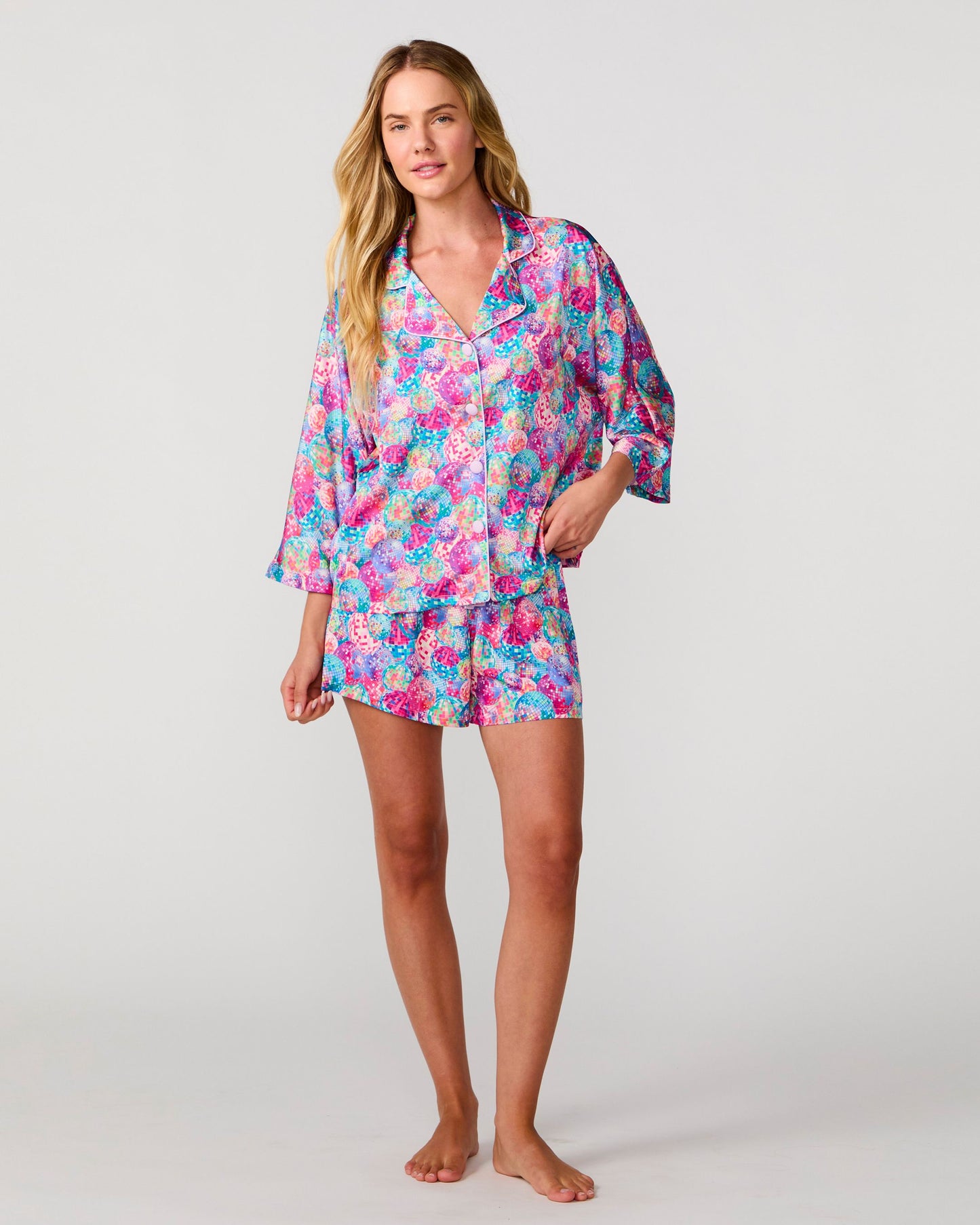 Disco Queen Silky 3/4 Shirt Set